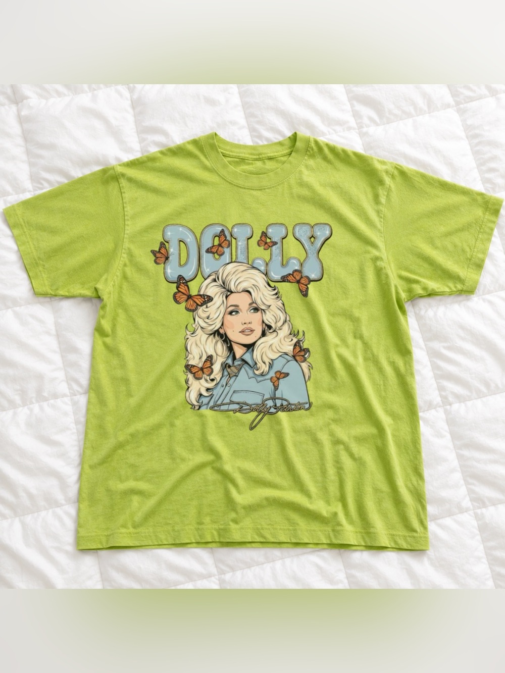 Dolly Parton Graphic Tee in Lime Green - Unisex Classic